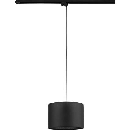 Candeeiro suspenso para sistema de carris monofásico TRACER 1xE27/15W/230V diâmetro 30 cm preto