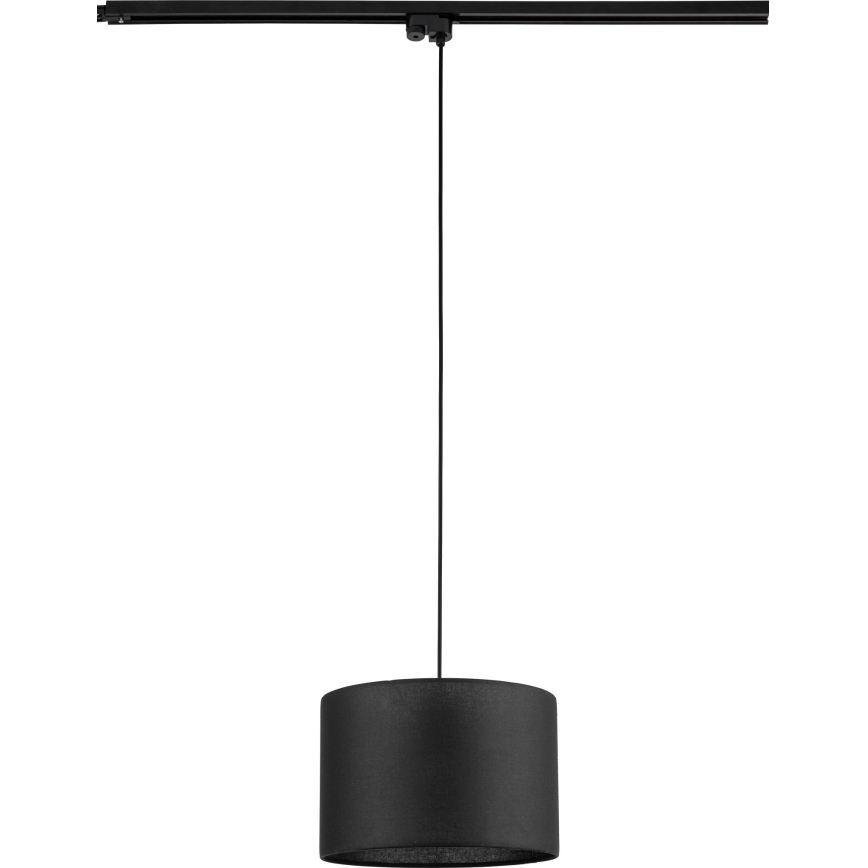 Candeeiro suspenso para sistema de carris monofásico TRACER 1xE27/15W/230V diâmetro 30 cm preto