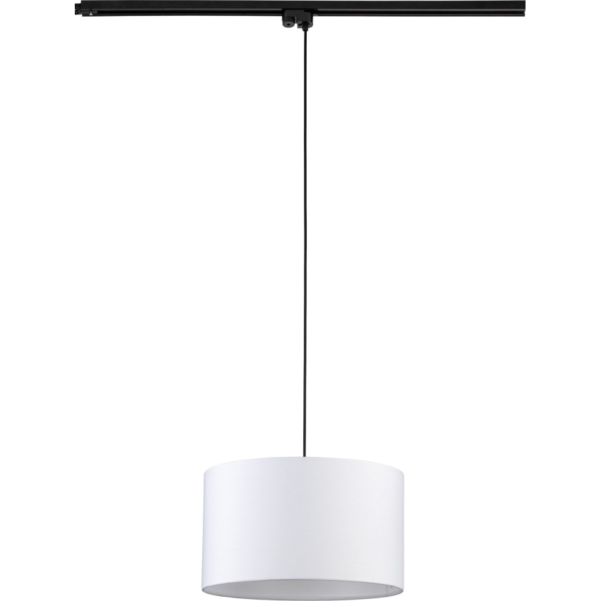 Candeeiro suspenso para sistema de carris monofásico TRACER 1xE27/15W/230V diâmetro 38 cm preto/branco