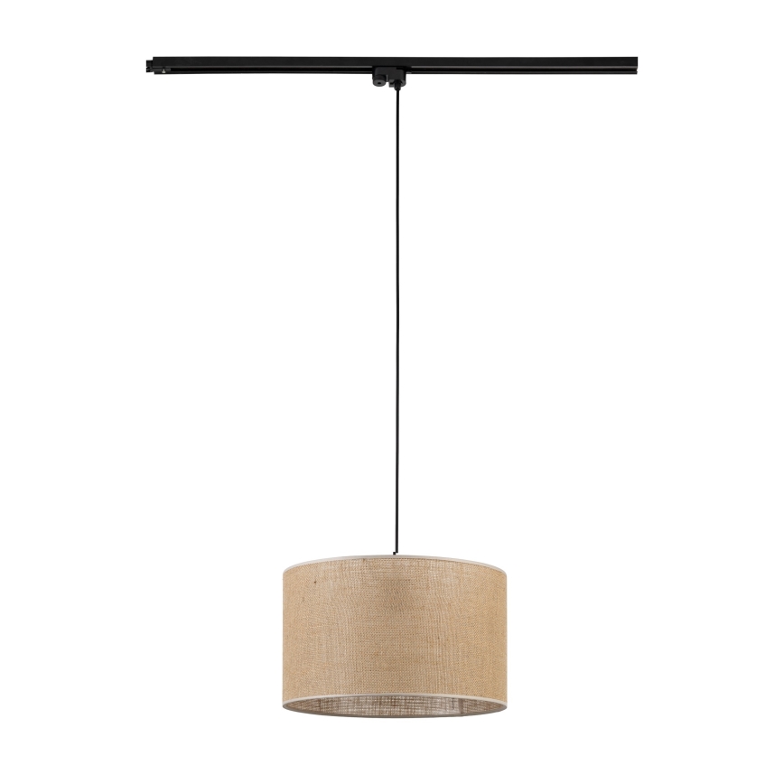 Candeeiro suspenso para sistema de carris monofásico TRACER 1xE27/15W/230V diâmetro 38 cm preto/castanho