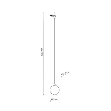 Candeeiro suspenso para sistema de carris monofásico TRACER 1xG9/8W/230V preto/branco
