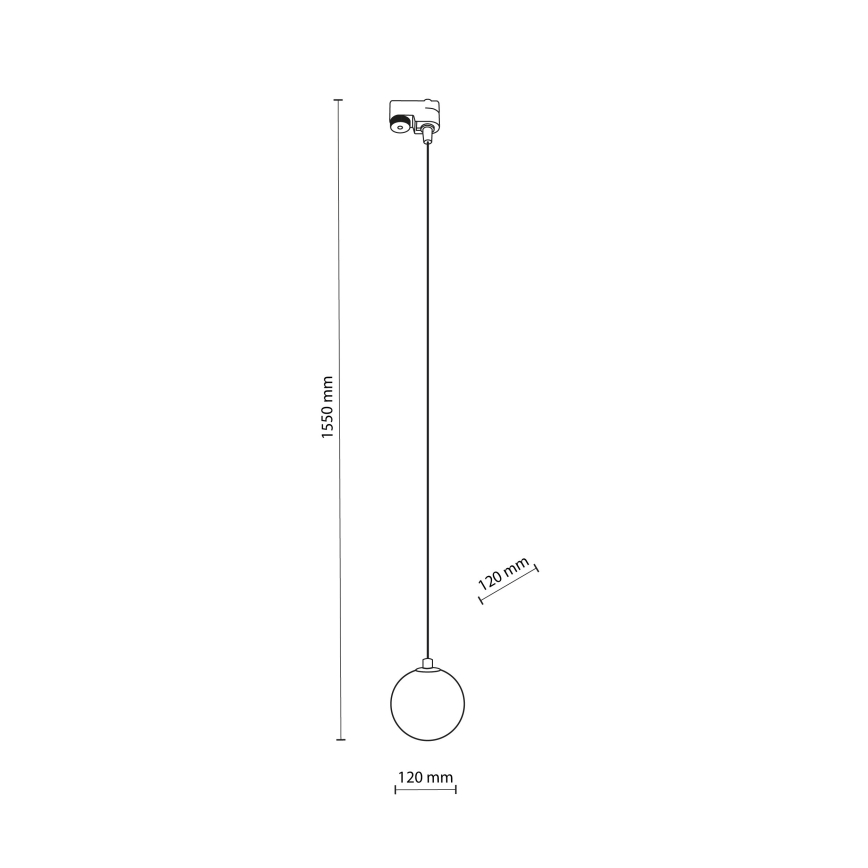 Candeeiro suspenso para sistema de carris monofásico TRACER 1xG9/8W/230V preto/branco