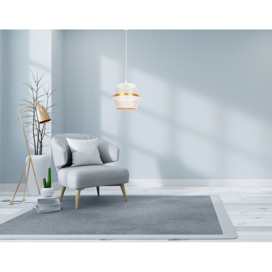 Candelabro suspenso PARIS 1xE27/60W/230V branco/dourado
