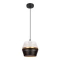 Candelabro suspenso PARIS 1xE27/60W/230V branco/preto/dourado