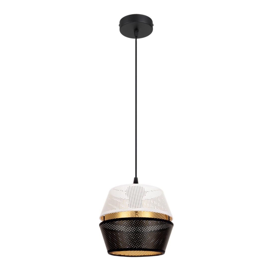 Candelabro suspenso PARIS 1xE27/60W/230V branco/preto/dourado