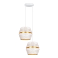 Candelabro suspenso PARIS 2xE27/60W/230V branco/dourado