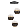 Candelabro suspenso PARIS 3xE27/60W/230V diâmetro 45 cm branco/preto/dourado