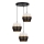 Candelabro suspenso PARIS 3xE27/60W/230V diâmetro 45 cm branco/preto/dourado