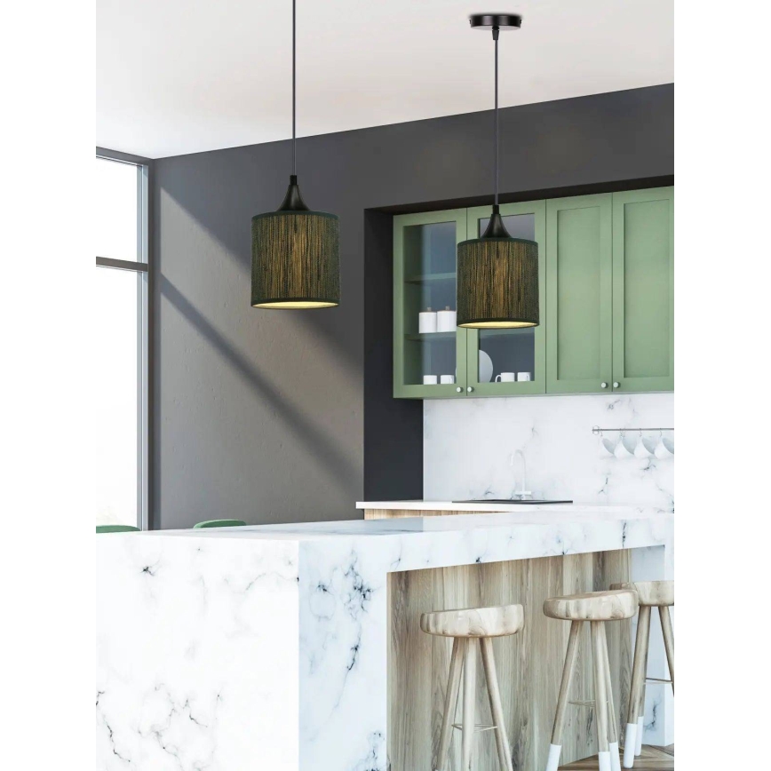 Candelabro suspenso PATTI 1xE27/60W/230V diâmetro 15 cm verde