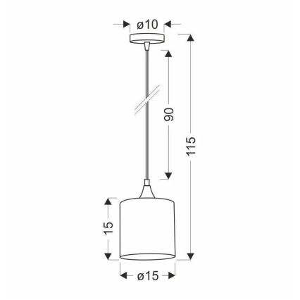 Candelabro suspenso PATTI 1xE27/60W/230V diâmetro 15 cm verde