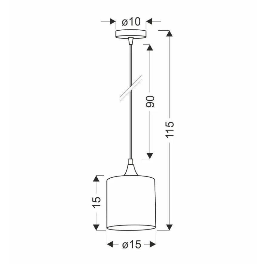 Candelabro suspenso PATTI 1xE27/60W/230V diâmetro 15 cm verde