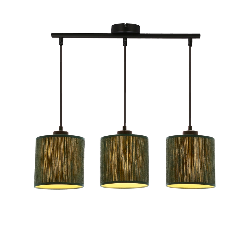 Candelabro suspenso PATTI 3xE27/60W/230V verde