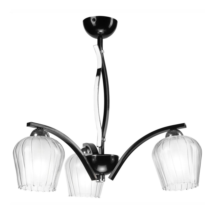 Candelabro suspenso PAULA 3xE27/60W/230V preto