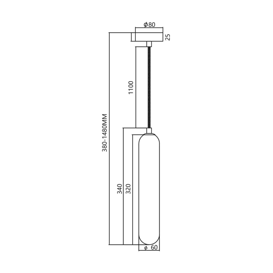Candelabro suspenso PAX 1xG9/9W/230V dourada