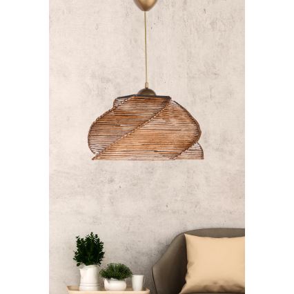 Candelabro suspenso PENTAGONE 1xE27/60W/230V castanho