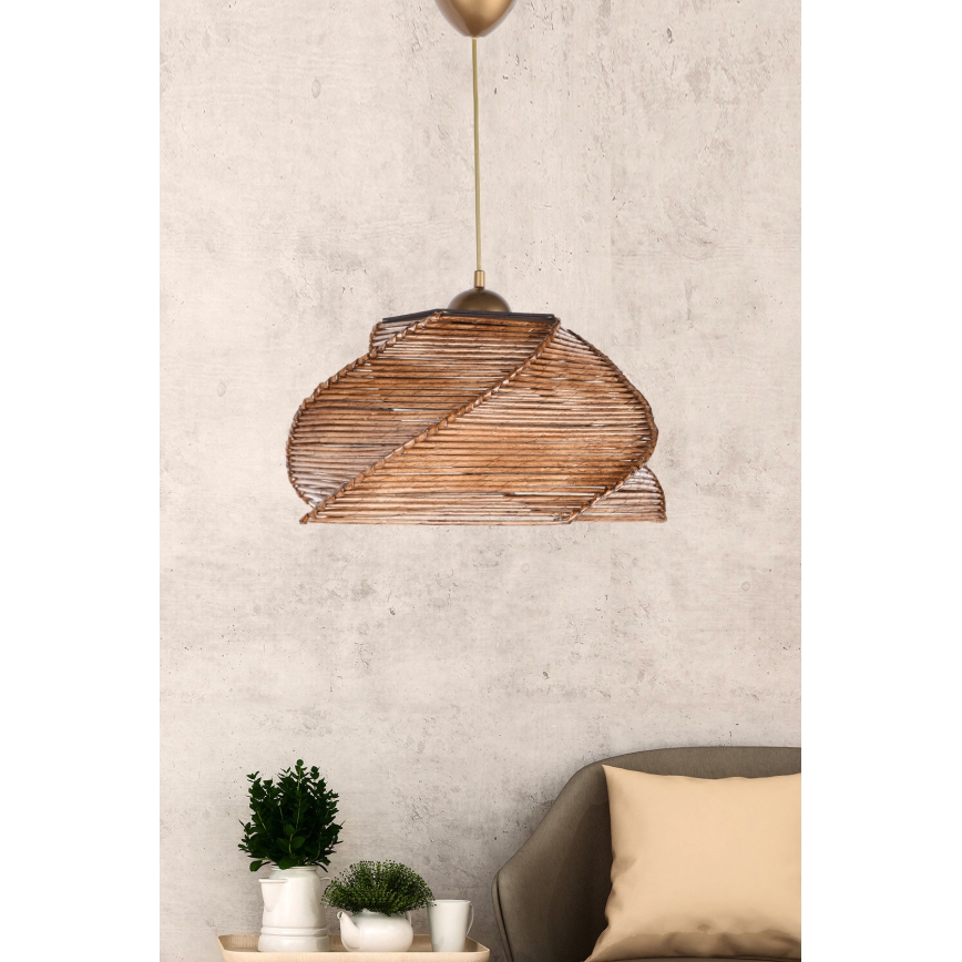 Candelabro suspenso PENTAGONE 1xE27/60W/230V castanho