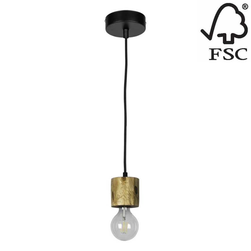 Candelabro suspenso PINO 1xE27/60W/230V pinho - certificado por FSC