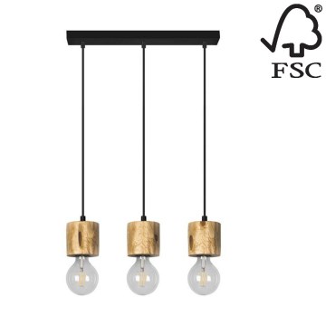 Candelabro suspenso PINO 3xE27/60W/230V pinho - certificado por FSC