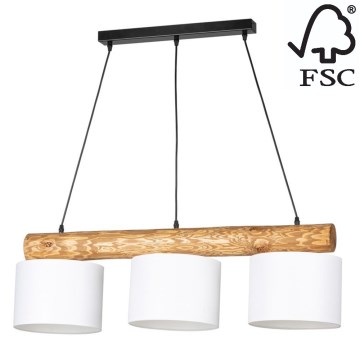 Candelabro suspenso PINO MIX 3xE27/40W/230V pinho - certificado por FSC