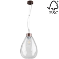 Candelabro suspenso PIRO 1xE27/60W/230V faia - certificado por FSC