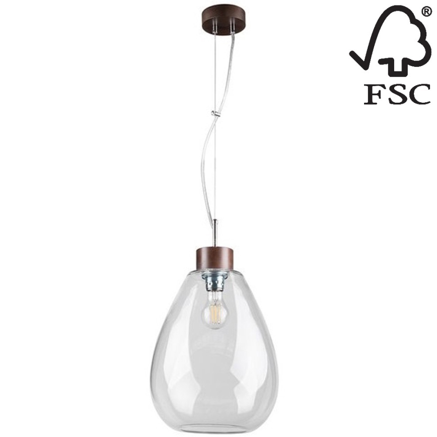 Candelabro suspenso PIRO 1xE27/60W/230V faia - certificado por FSC