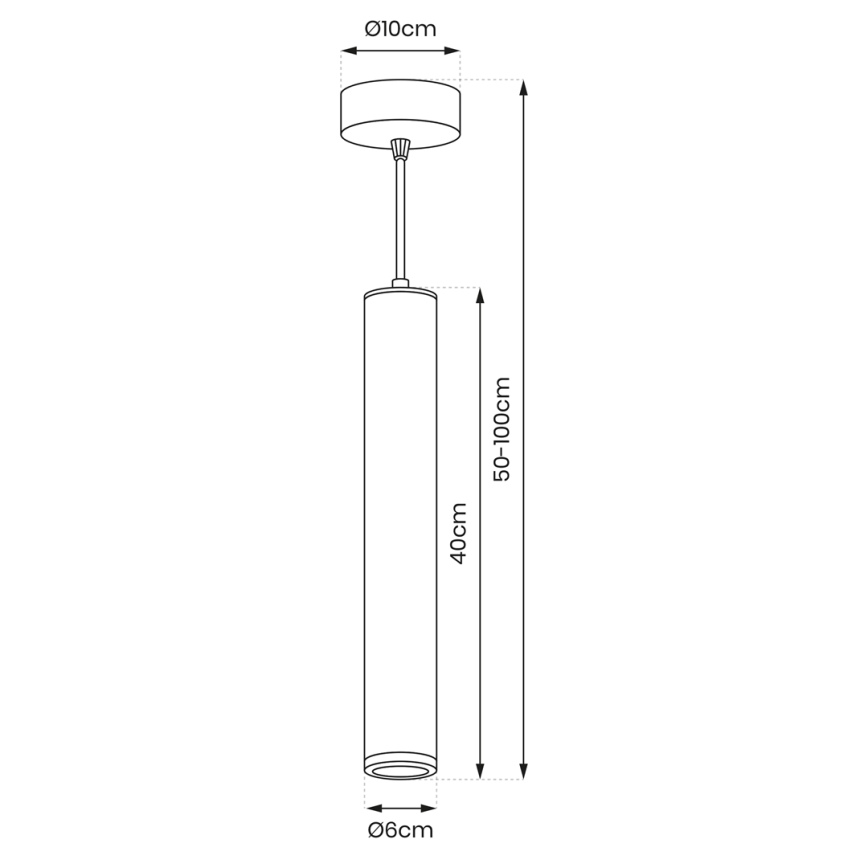 Candelabro suspenso PORTER 1xGU10/8W/230V branco