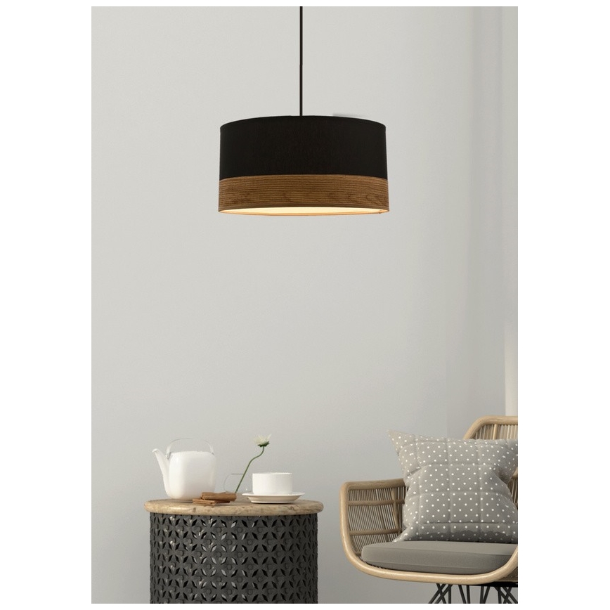 Candelabro suspenso PORTO 1xE27/60W/230V preto/castanho