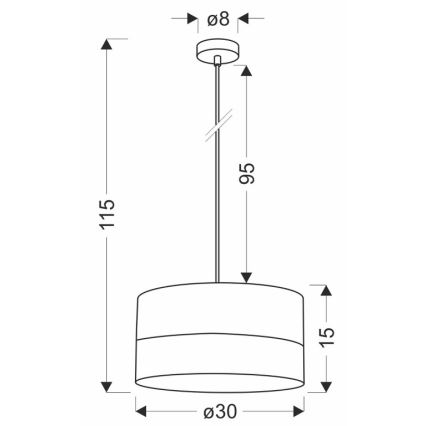 Candelabro suspenso PORTO 1xE27/60W/230V preto/castanho