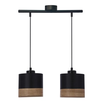 Candelabro suspenso PORTO 2xE27/60W/230V preto/castanho