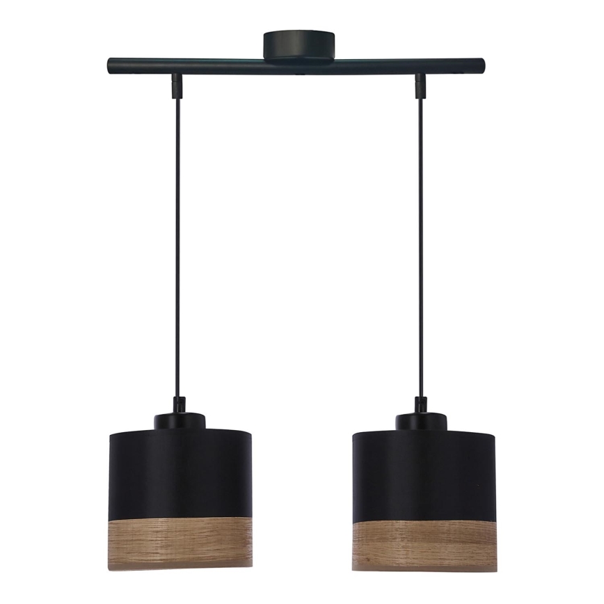 Candelabro suspenso PORTO 2xE27/60W/230V preto/castanho