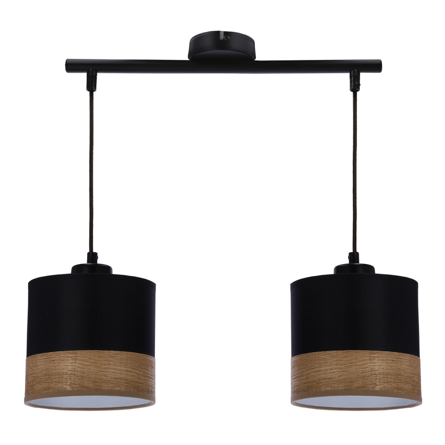 Candelabro suspenso PORTO 2xE27/60W/230V preto/castanho