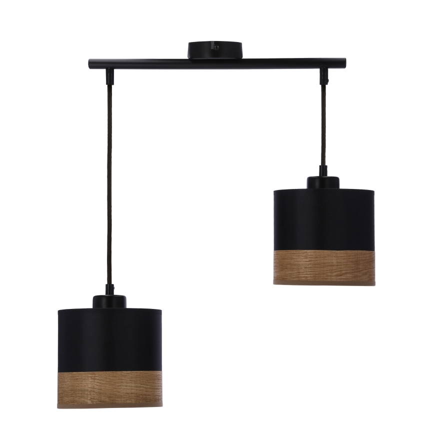 Candelabro suspenso PORTO 2xE27/60W/230V preto/castanho