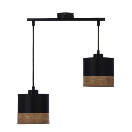 Candelabro suspenso PORTO 2xE27/60W/230V preto/castanho