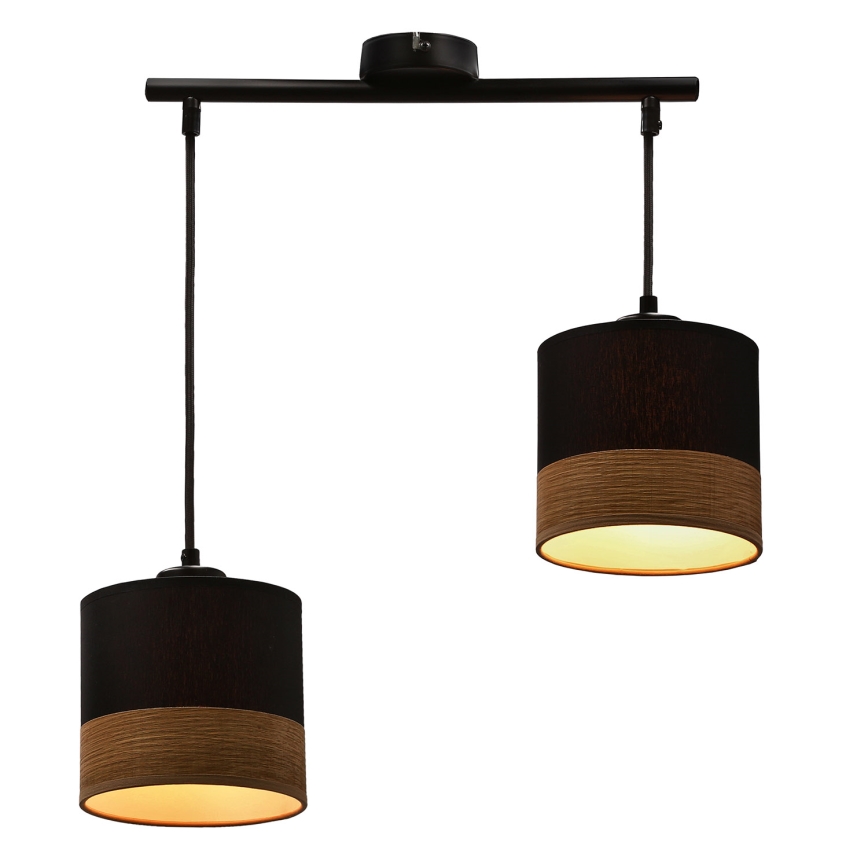 Candelabro suspenso PORTO 2xE27/60W/230V preto/castanho