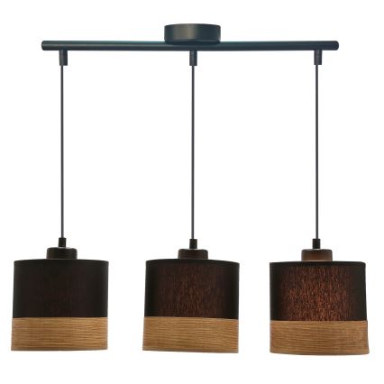 Candelabro suspenso PORTO 3xE27/60W/230V preto/castanho