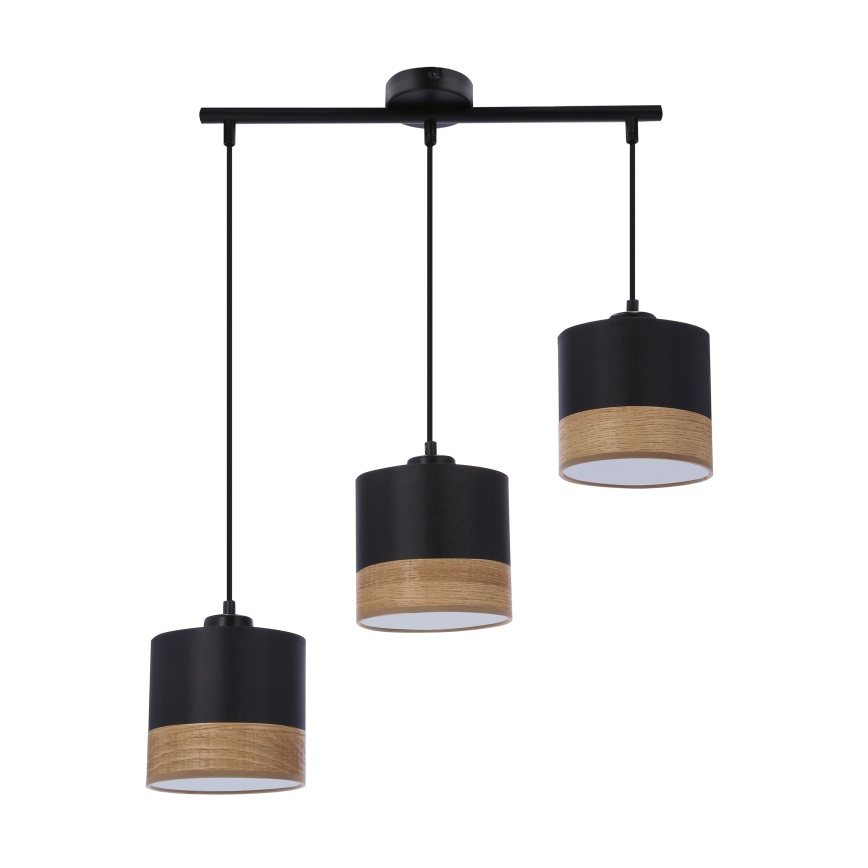 Candelabro suspenso PORTO 3xE27/60W/230V preto/castanho
