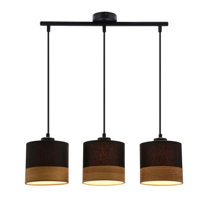 Candelabro suspenso PORTO 3xE27/60W/230V preto/castanho