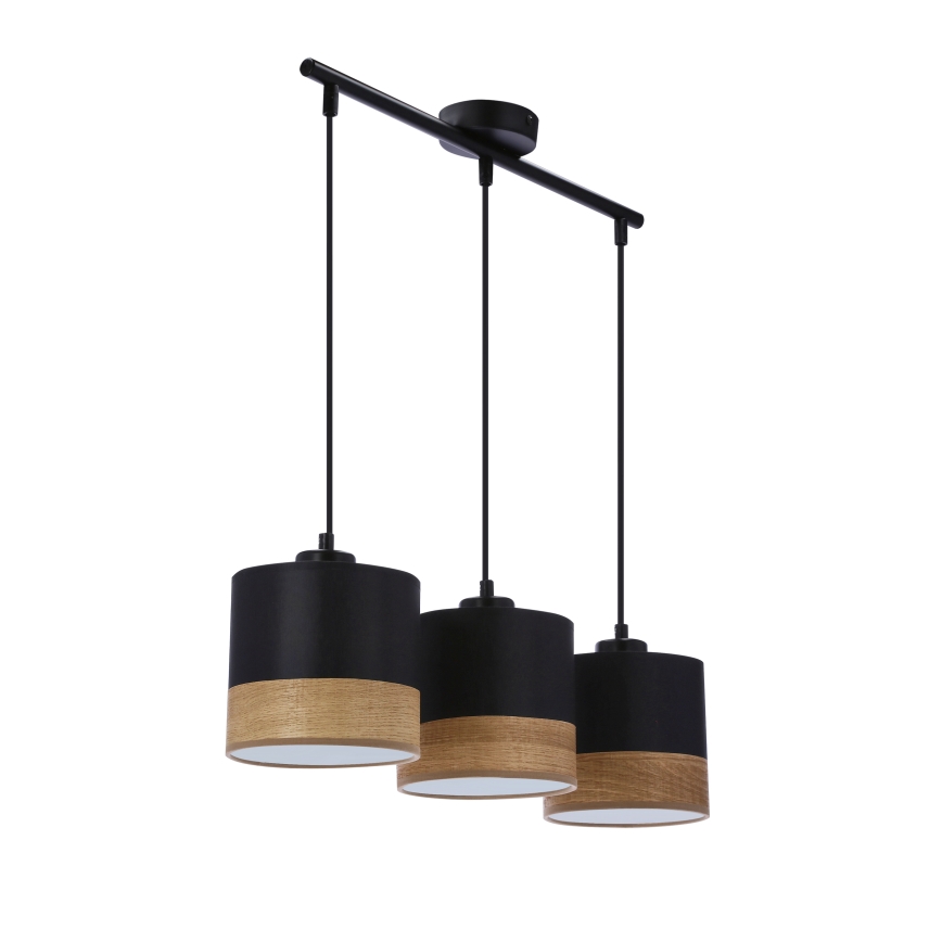 Candelabro suspenso PORTO 3xE27/60W/230V preto/castanho