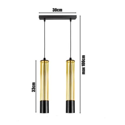 Candelabro suspenso PRESCOT 2xGU10/40W/230V dourado