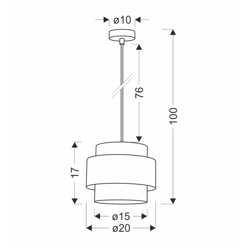 Candelabro suspenso PRESTIGE 1xE27/40W/230V dourada/preto