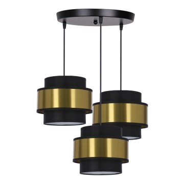 Candelabro suspenso PRESTIGE 3xE27/40W/230V dourada/preto