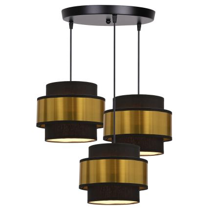 Candelabro suspenso PRESTIGE 3xE27/40W/230V dourada/preto