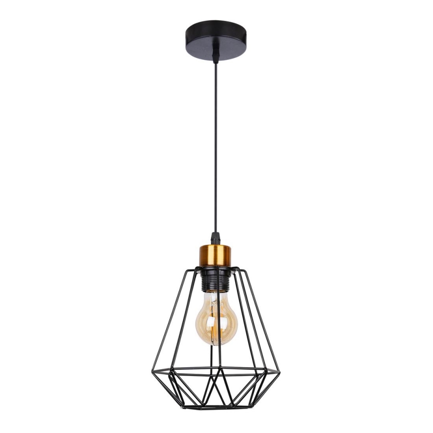 Candelabro suspenso PRIMO 1xE27/60W/230V preto/dourada