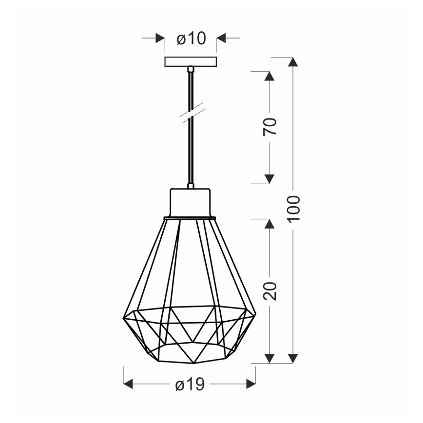 Candelabro suspenso PRIMO 1xE27/60W/230V preto/dourada