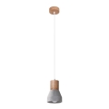 Candelabro suspenso QUBIC 1xE27/60W/230V betão/Bétula/faia