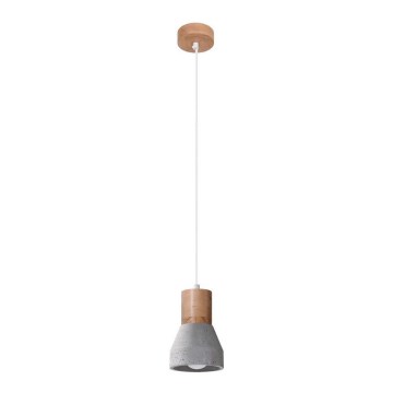 Candelabro suspenso QUBIC 1xE27/60W/230V betão/Bétula/faia