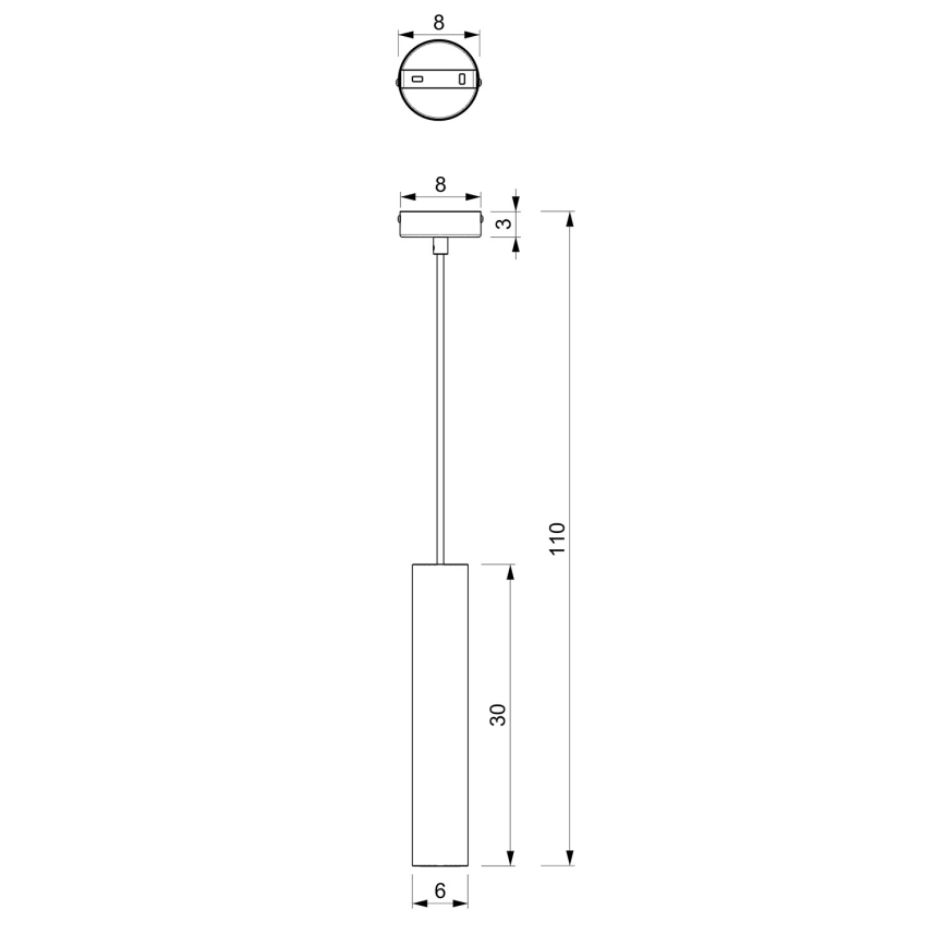 Candelabro suspenso RAITO 1xGU10/8W/230V latão
