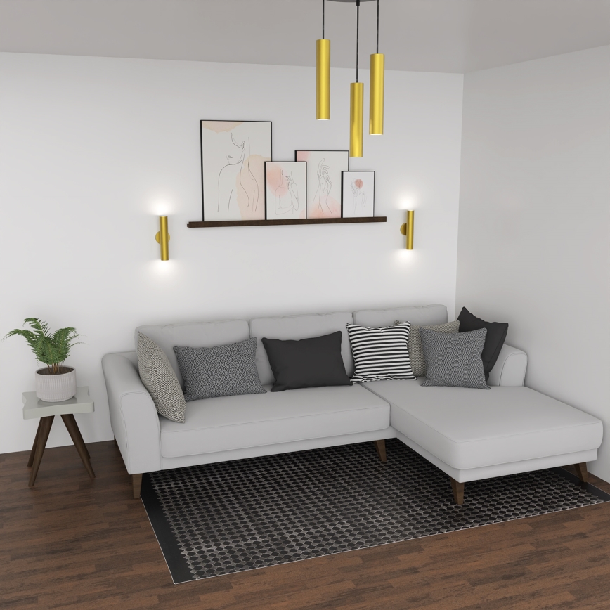 Candelabro suspenso RAITO 3xGU10/8W/230V latão