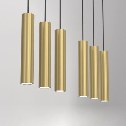 Candelabro suspenso RAITO 6xGU10/8W/230V latão