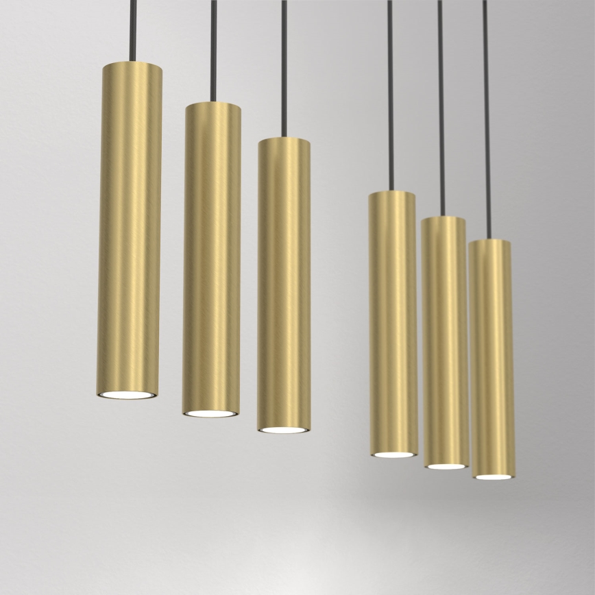 Candelabro suspenso RAITO 6xGU10/8W/230V latão
